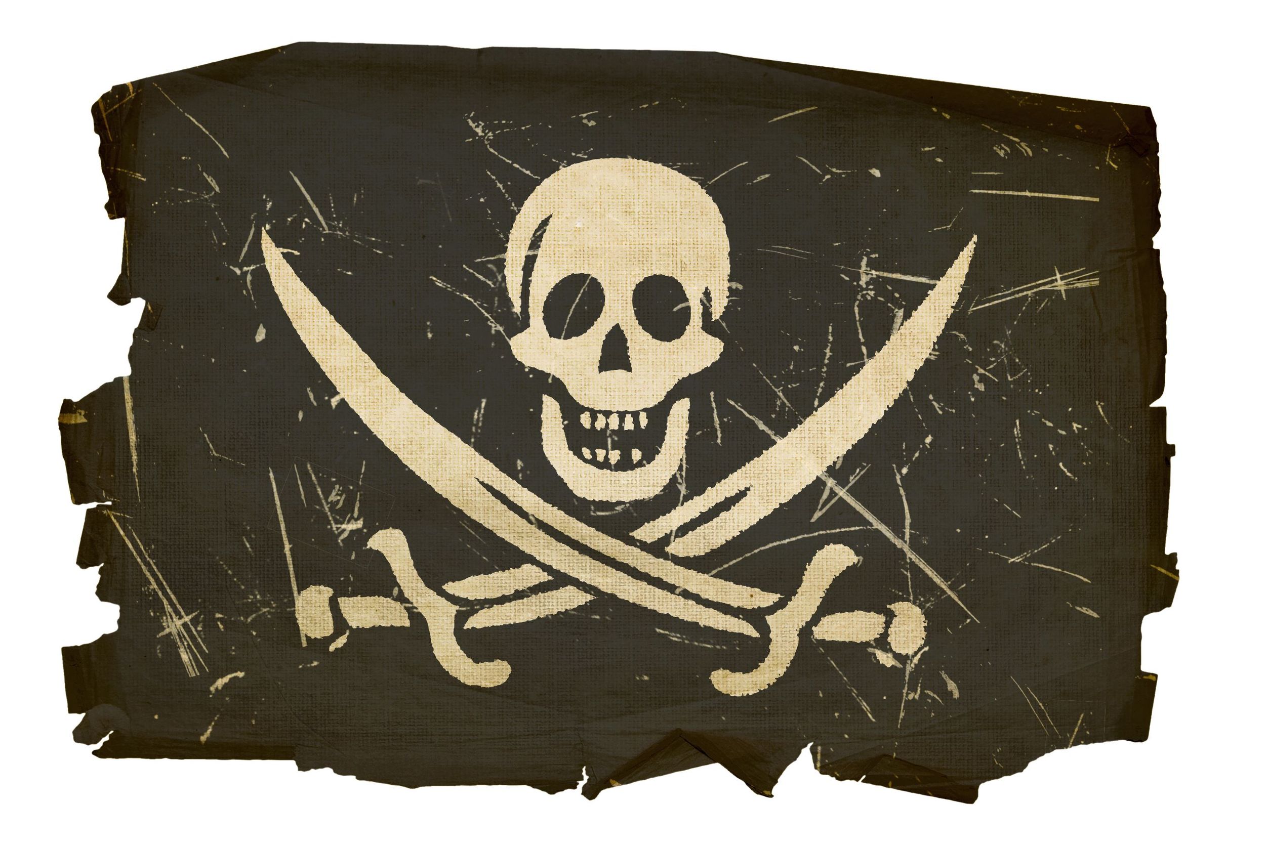 5458569 - pirate flag old, isolated on white background